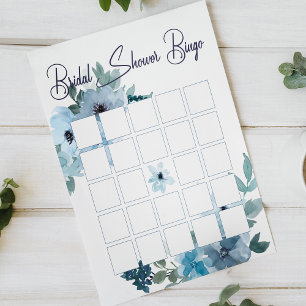 Papier Fleurs de roses aquarelles bleues pastel Mariage B