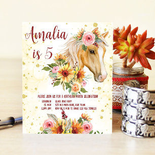 Papier Fleurs de soleil de cheval invitation budgétaire f