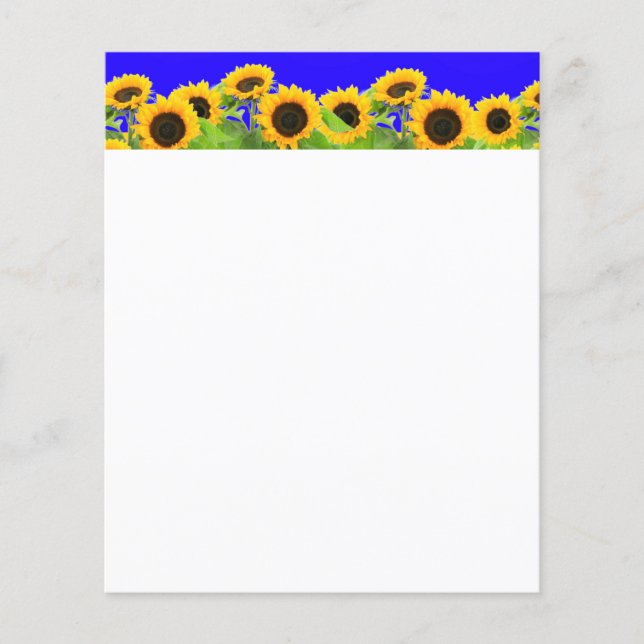 Papier Fleurs de soleil - drapeau ukrainien Paix Liberté  (Devant)