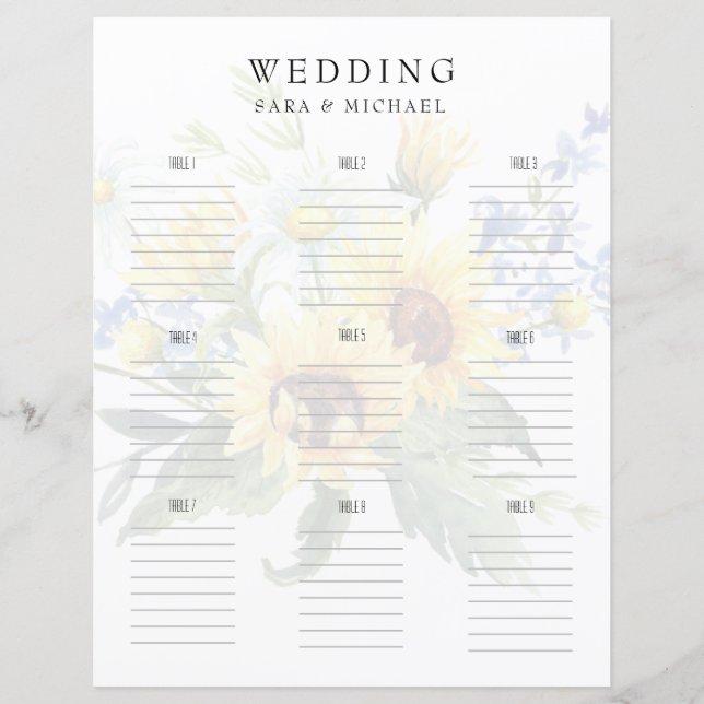 Papier Fleurs de soleil mariages en fleurs (Devant)