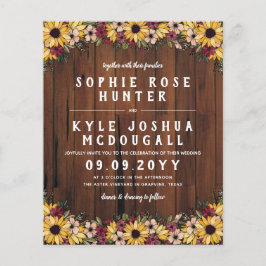 Papier Fleurs de soleil rustiques Grain de bois 2 en 1 Ma