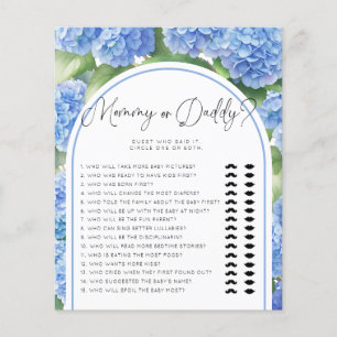 Papier Fleurs d'Hydrangea Jeux de Baby Shower Maman ou Pa