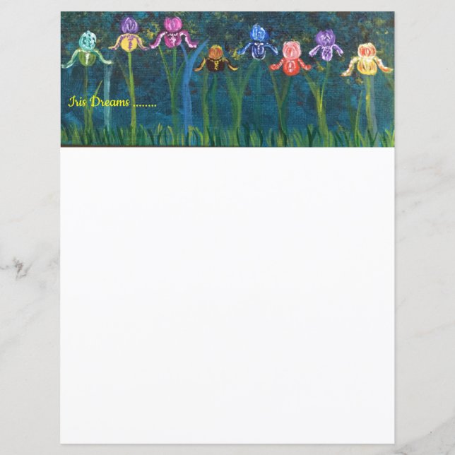Papier Fleurs d'Iris stationnaires (Devant)