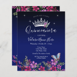 Papier Fleurs et papillon Quinceanera