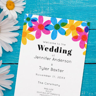 Papier Fleurs hippies brillantes et audacieuses Mariage d