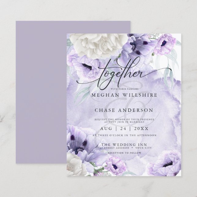 Papier Fleurs Lilac Aquarelles Élégantes Et Abordables (Devant / Derrière)
