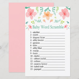 Papier Fleurs pastel Baby mot scramble jeu