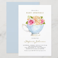 Fleurs printanières en Teacup Baby Sprinkle Invita