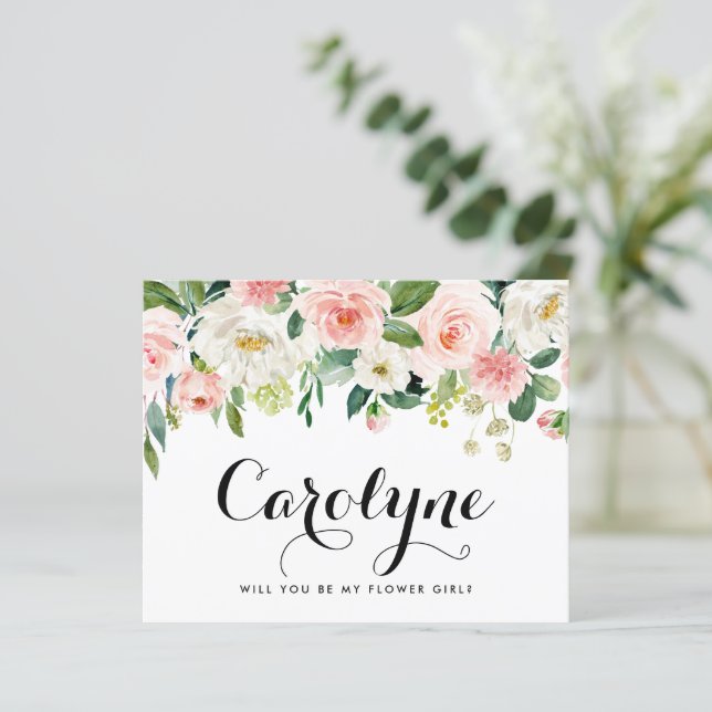 Papier Fleurs Romantiques De Printemps Serez-Vous Ma Fill (Debout devant)
