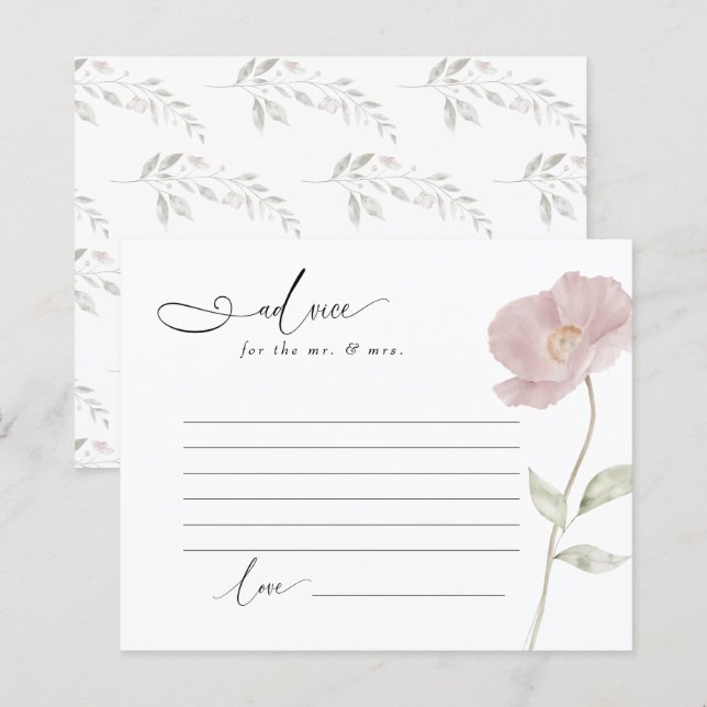 Papier Fleurs roses poussiéreuses | FÊTE DES MARIÉES | Co (Devant / Derrière)