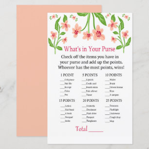 Papier Fleurs roses Qu'y a-t-il dans votre sac à main