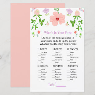 Papier Fleurs roses Qu'y a-t-il dans votre sac à main