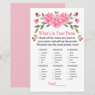 Papier Fleurs roses Qu'y a-t-il dans votre sac à main