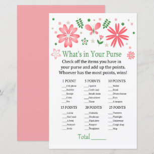 Papier Fleurs roses Qu'y a-t-il dans votre sac à main