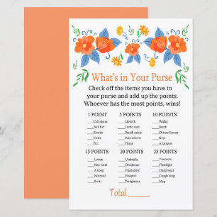 Papier Fleurs rouges Qu'y a-t-il dans votre sac à main