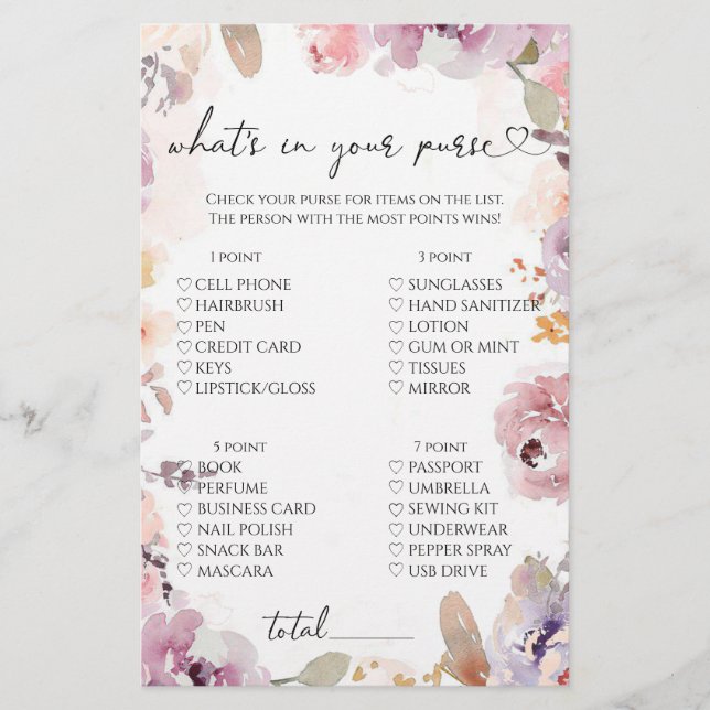 Papier Fleurs sauvages ce qu'il y a dans votre jeu de bou (Devant)