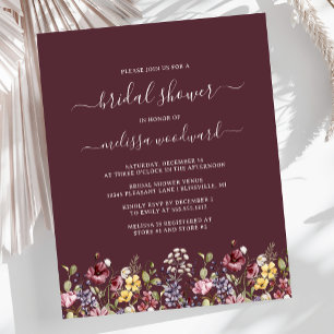 Papier Fleurs Sauvages de Budget Invitation de Fiançaille