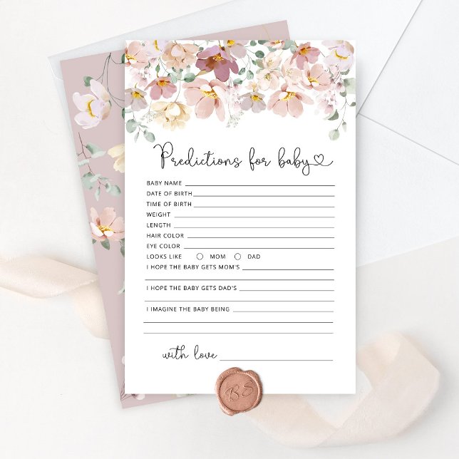 Papier Fleurs sauvages floral flou prédictions pour bébé (Créateur téléchargé)