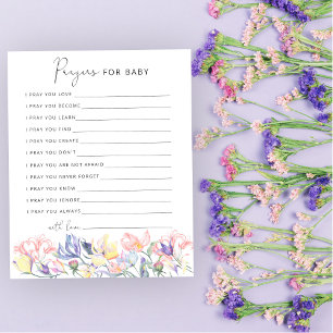 Papier Fleurs sauvages prières pour bébé shower