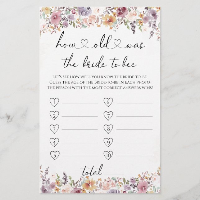 Papier Fleurs sauvages Quel âge avait la mariée pour être (Devant)