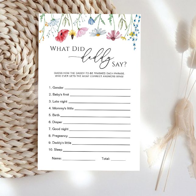 Papier Fleurs sauvages Qu'est-ce que papa a dit jeu (Créateur téléchargé)