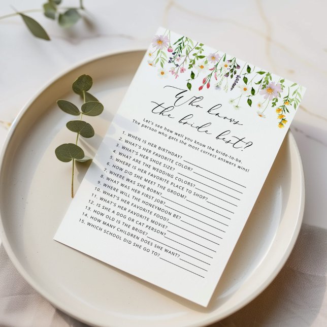 Papier Fleurs sauvages Qui connaît la mariée meilleur jeu (Créateur téléchargé)