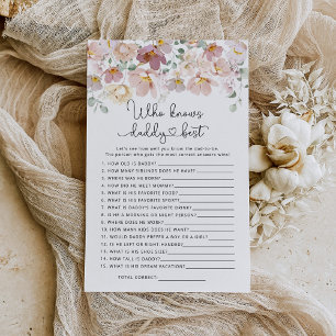 Papier Fleurs sauvages Qui connaît papa meilleur baby sho