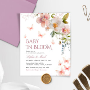 Papier Fleurs sauvages rose Budget Baby in Bloom Invitati