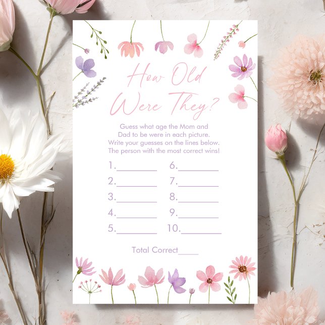 Papier Fleurs sauvages Violets Roses Quel Âge Ont-Ils Jou (Créateur téléchargé)