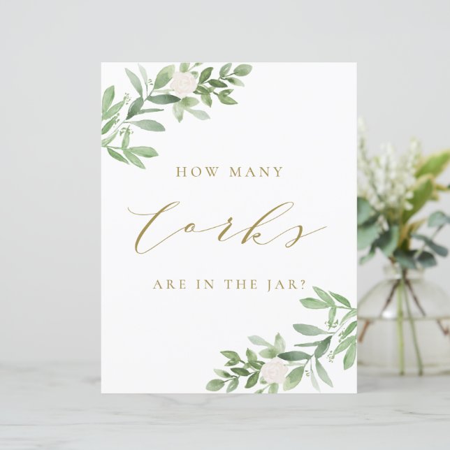 Papier Fleurs vertes et blanches Combien de lièges (Debout devant)