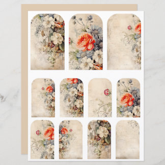 Papier Fleurs Vintage Collage 1b 4 de 4