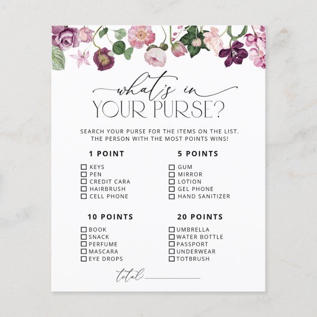 Papier Fleurs violettes et roses Qu'y a-t-il dans votre j (Devant)