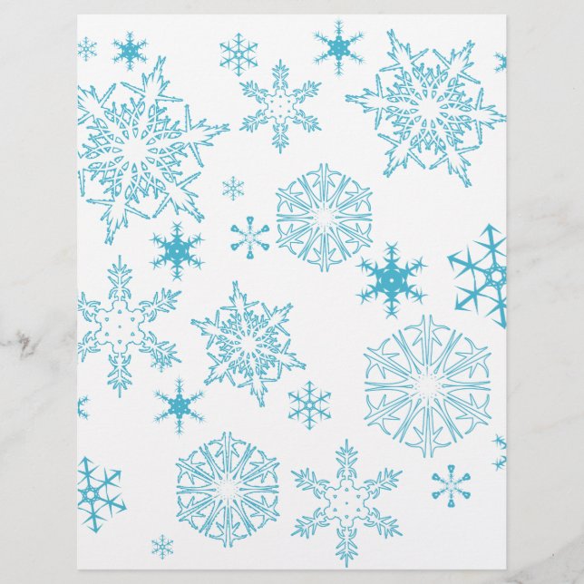 Papier flocons bleus (Devant)