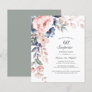 Papier Floral 60e anniversaire de fête Invitation