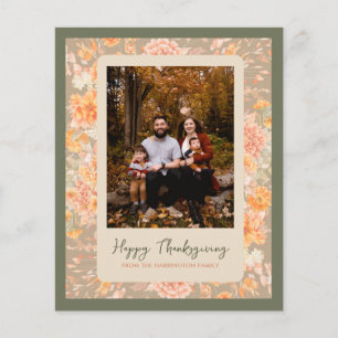Papier Floral Automne Bon thanksgiving d'automne
