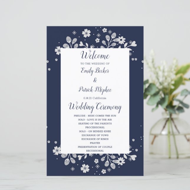 Papier Floral blanc (Debout devant)