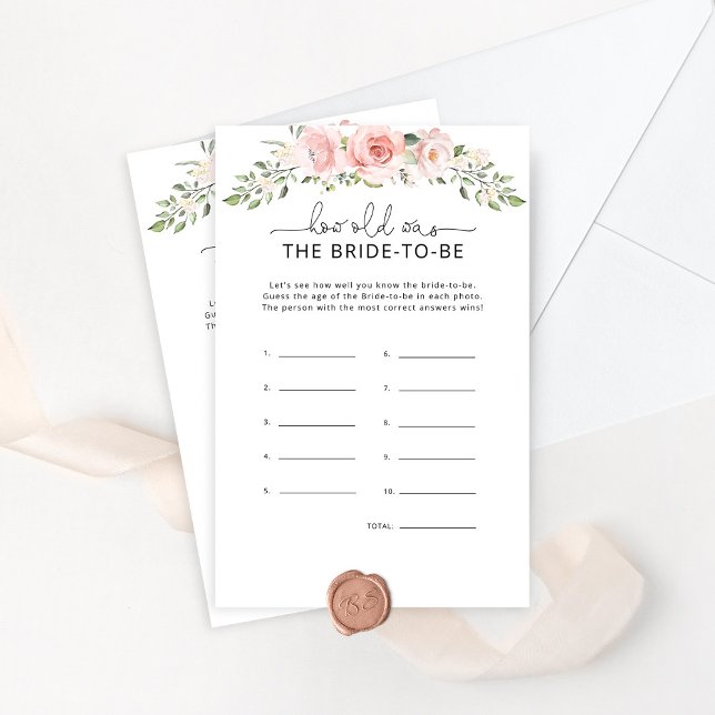 Papier Floral blush Quel âge avait la mariée pour être je (Créateur téléchargé)