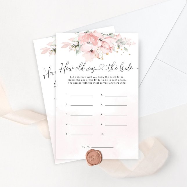 Papier Floral blush Quel âge avait la mariée pour être je (Créateur téléchargé)