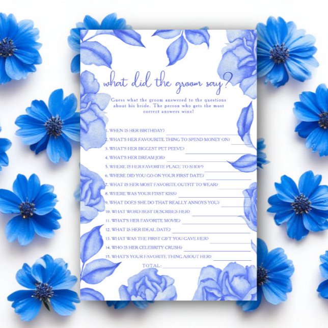 Papier Floral Bridal shower What did the groom say  (Créateur téléchargé)