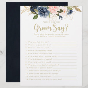 Papier Floral Gold Fête des mariées Qu'a dit Groom