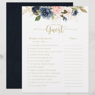 Papier Floral Gold Fête des mariées Trouvez le jeu d'invi