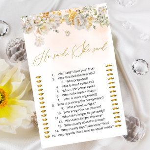 Papier Floral Il A Dit Qu'Elle Devine Qui A Dit Que Jeu