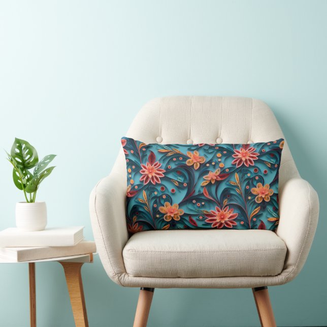 Papier floral motif Lisse oreiller (Chaise)