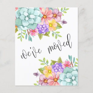 Papier Floral Nouvelle adresse résidentielle Moving Faire