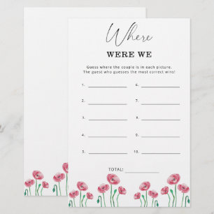 Papier Floral Où étions-nous jeu de douche nuptiale
