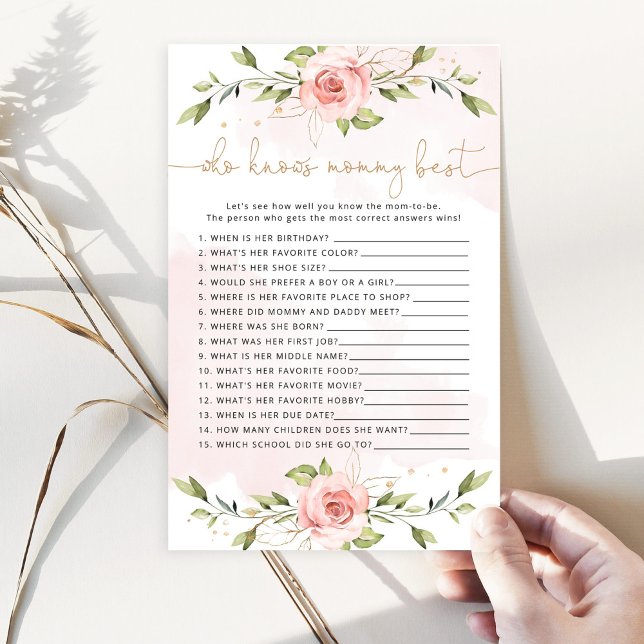 Papier Floral Qui connaît maman meilleur jeu de baby show (Créateur téléchargé)