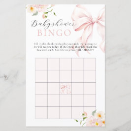 Papier Floral rose Bow Bloom Baby shower cadeau Bingo