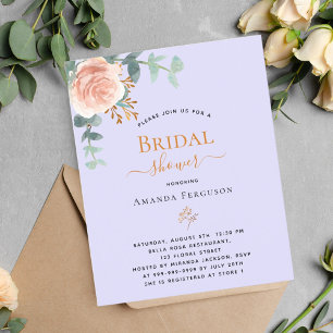 Papier Floral rose violet budget nuptiale Douche nuptiale