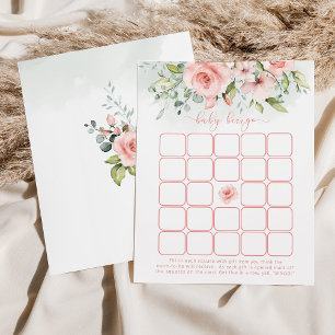 Papier Floral rousse rose fille bébé jeu de bingo