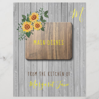 Papier Floral rustique ferme recette organisateur diviseu